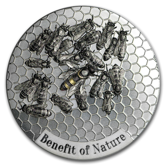2019 Cameroon 1 oz Silver Benefit of Nature Honey Bee BU 2019 Cameroon 1 oz Silver Benefit of Nature Honey Bee BU